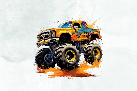 Monster Truck Sublimation Clipart Bundle Sublimation Designangry 