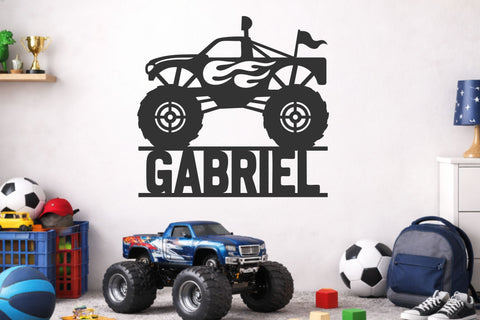 Monster Truck svg Round Sign Cut File Kids Room Decor Laser Cut Name Sign SVG TonisArtStudio 