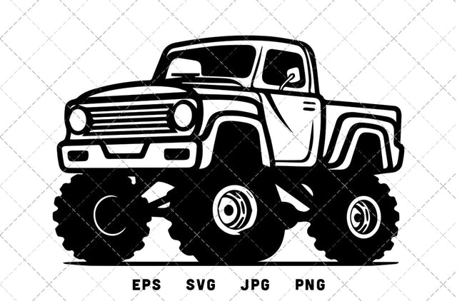 Monster Truck Vector Graphics - JPG, SVG, PNG, EPS - Digital Download with Commercial License for Cricut, Silhouette, Scan N Cut Crafting SVG Loveleen Kaur 