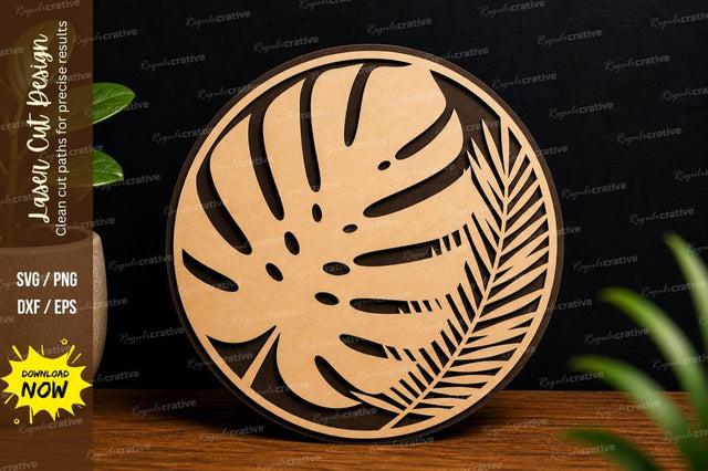 Monstera Leaf Wall Art laser cut svg File SVG Regulrcrative 