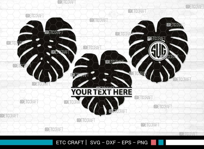 Monstera Monogram Monstera Monogram, Monstera Silhouette, Monstera SVG, Tropical Leaves ...