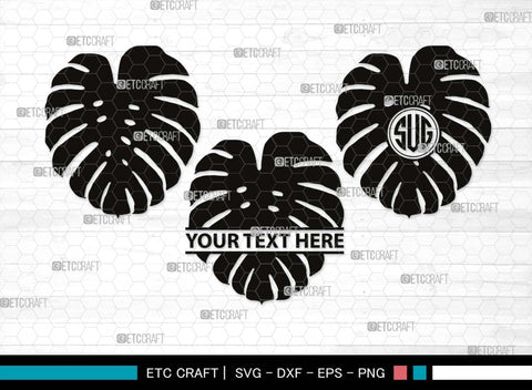 Monstera Monogram, Monstera Silhouette, Monstera SVG, Tropical Leaves Svg, Monstera Plant Svg, Monstera In A Pot Svg, Palm Leaf Svg, SB00510 SVG ETC Craft 