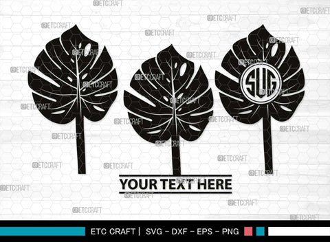 Monstera Monogram, Monstera Silhouette, Monstera SVG, Tropical Leaves Svg, Monstera Plant Svg, Monstera In A Pot Svg, Palm Leaf Svg, SB00510 SVG ETC Craft 