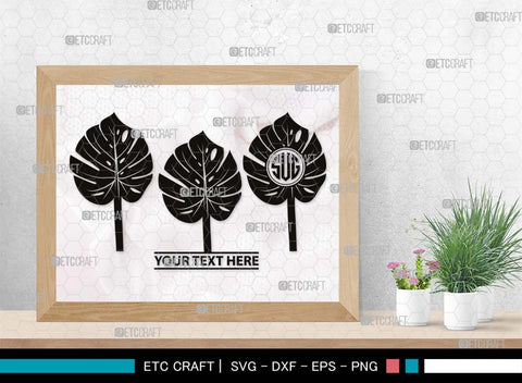 Monstera Monogram, Monstera Silhouette, Monstera SVG, Tropical Leaves Svg, Monstera Plant Svg, Monstera In A Pot Svg, Palm Leaf Svg, SB00510 SVG ETC Craft 