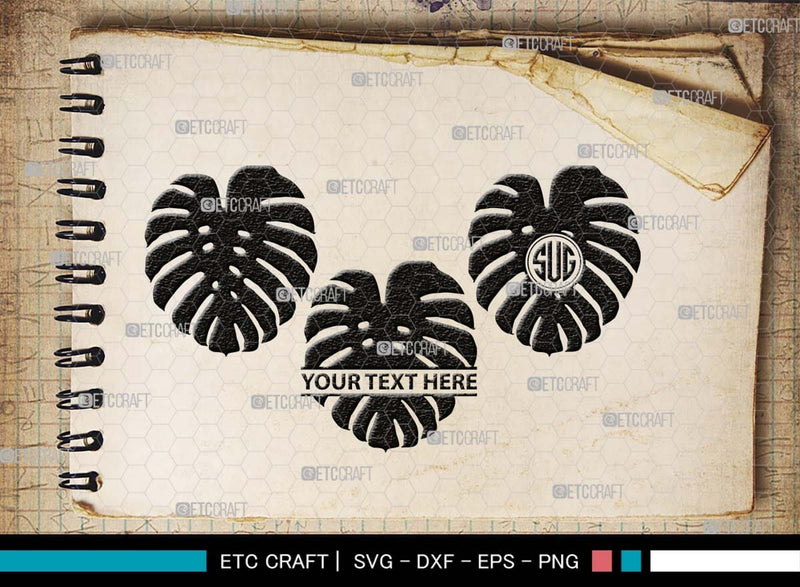 Monstera Monogram Monstera Monogram, Monstera Silhouette, Monstera SVG, Tropical Leaves ...