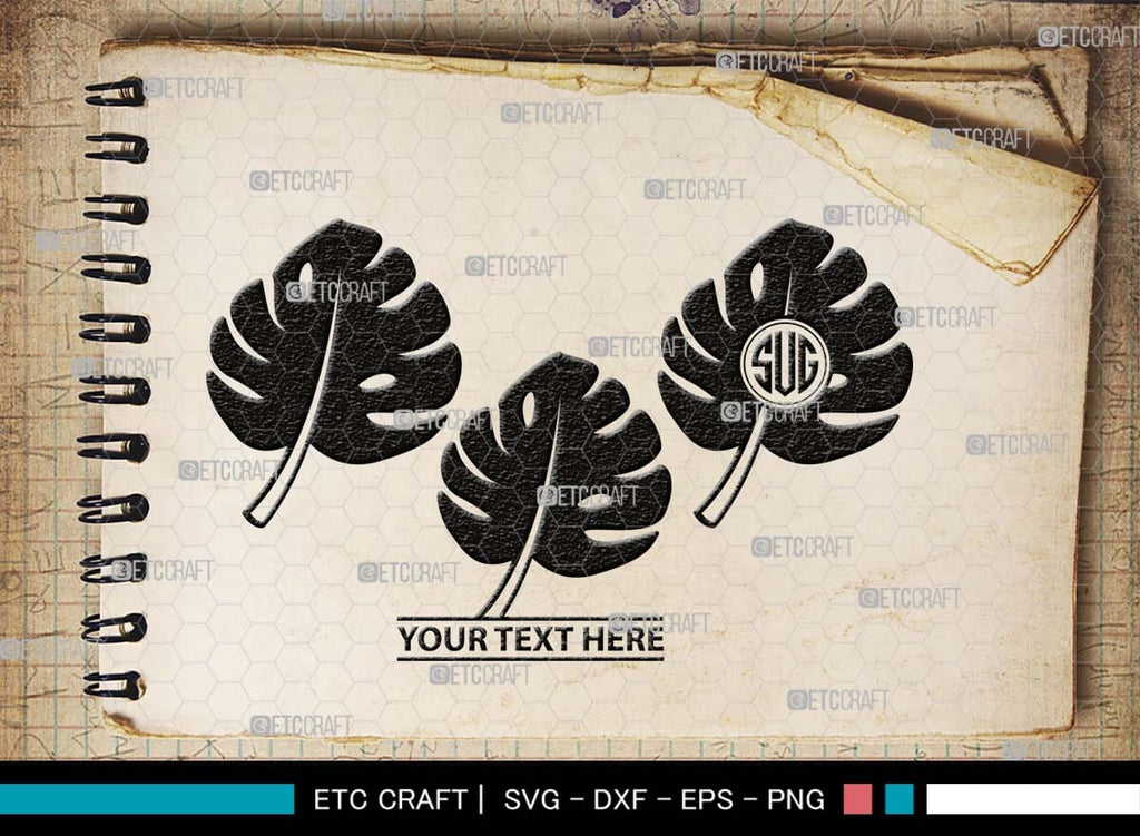 Monstera Monogram Monstera Monogram, Monstera Silhouette, Monstera SVG, Tropical Leaves ...
