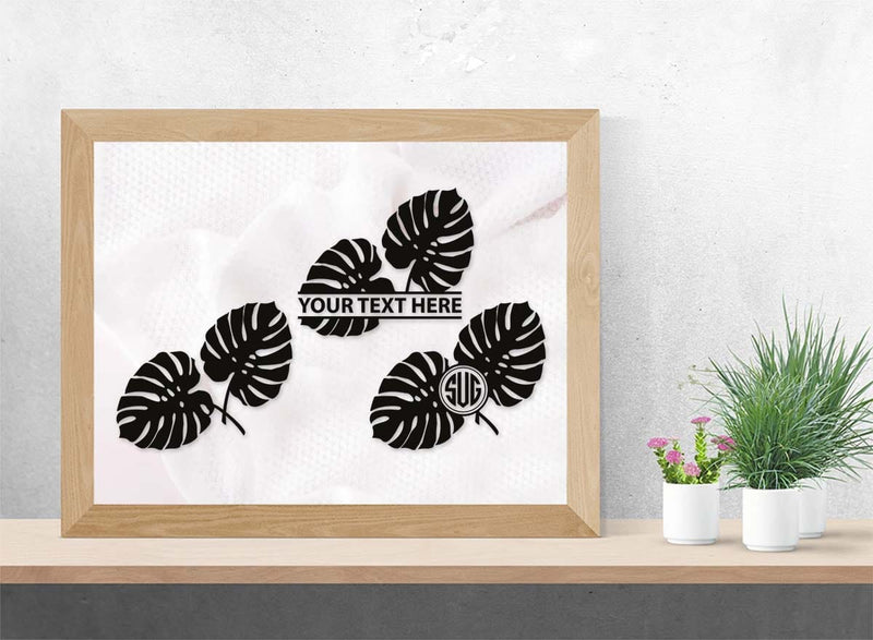 Monstera Monogram Monstera Monogram, Monstera Silhouette, Monstera SVG, Tropical Leaves ...