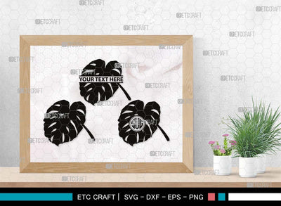 Monstera Monogram, Monstera Silhouette, Monstera SVG, Tropical Leaves ...