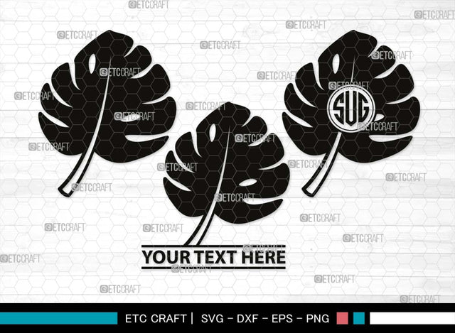 Monstera Monogram, Monstera Silhouette, Monstera SVG, Tropical Leaves Svg, Monstera Plant Svg, Monstera In A Pot Svg, Palm Leaf Svg, SB00510 SVG ETC Craft 