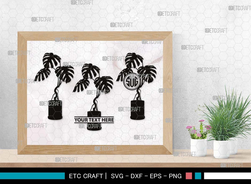 Monstera Monogram Monstera Monogram, Monstera Silhouette, Monstera SVG, Tropical Leaves ...