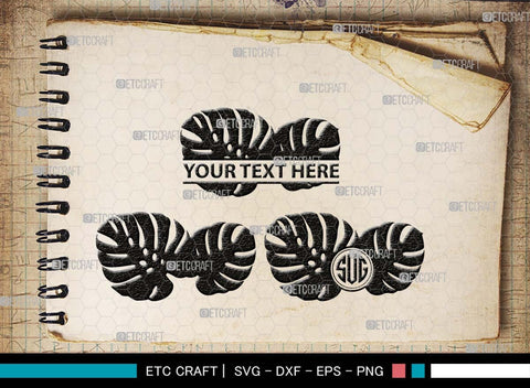 Monstera Monogram, Monstera Silhouette, Monstera SVG, Tropical Leaves Svg, Monstera Plant Svg, Monstera In A Pot Svg, Palm Leaf Svg, SB00510 SVG ETC Craft 