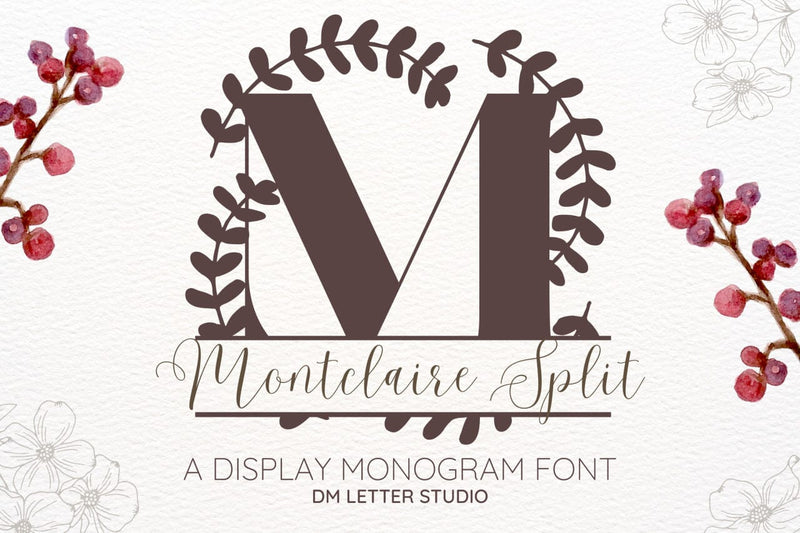 Montclaire Split Monogram Font Font Dm Letter Studio 