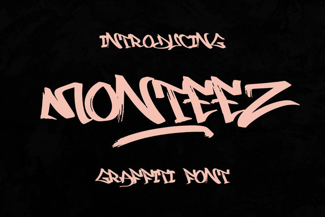 Monteez - Brushed Graffiti font Font Mozzatype 