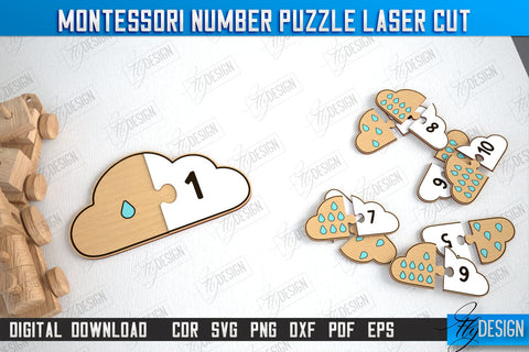Montessori Number Puzzle Bundle | Educational Game | Montessori Toy | CNC Files SVG Fly Design 
