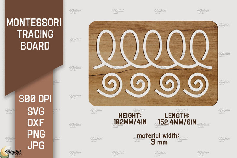 Montessori Tracing Board Laser Cut Bundle. Educational Toy SVG - So Fontsy
