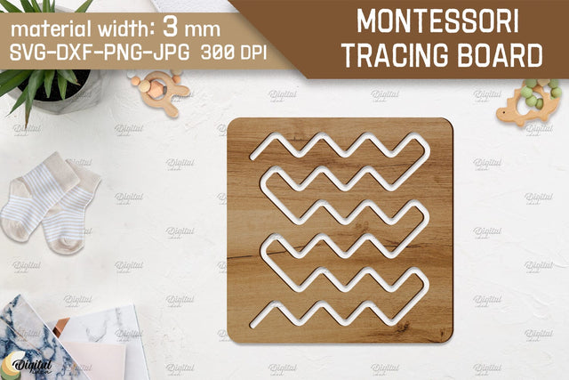 Montessori Tracing Board Laser Cut. Educational SVG SVG Evgenyia Guschina 