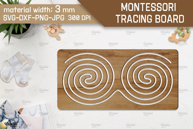 Montessori Tracing Board Laser Cut. Educational SVG SVG Evgenyia Guschina 