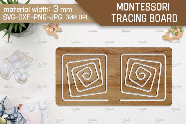 Montessori Tracing Board Laser Cut. Educational SVG SVG Evgenyia Guschina 
