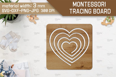 Montessori Tracing Board Laser Cut. Educational SVG SVG Evgenyia Guschina 