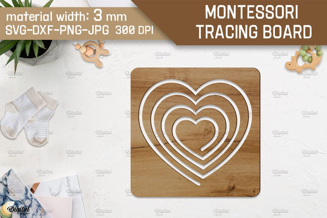 Montessori Tracing Board Laser Cut. Educational SVG SVG Evgenyia Guschina 