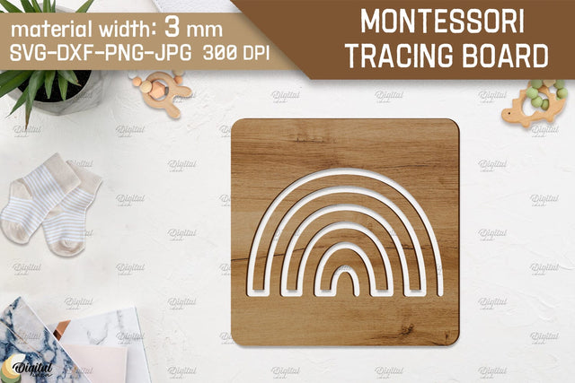 Montessori Tracing Board Laser Cut. Educational SVG SVG Evgenyia Guschina 