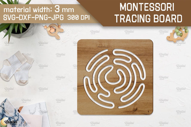 Montessori Tracing Board Laser Cut. Educational SVG SVG Evgenyia Guschina 