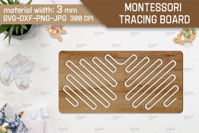 Montessori Tracing Board Laser Cut. Educational SVG SVG Evgenyia Guschina 