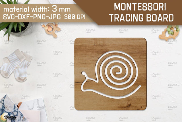 Montessori Tracing Board Laser Cut. Educational Toy SVG SVG Evgenyia Guschina 