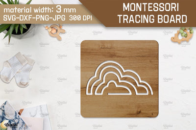 Montessori Tracing Board Laser Cut. Educational Toy SVG SVG Evgenyia Guschina 