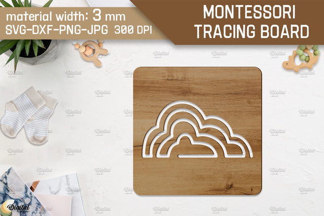 Montessori Tracing Board Laser Cut. Educational Toy SVG SVG Evgenyia Guschina 