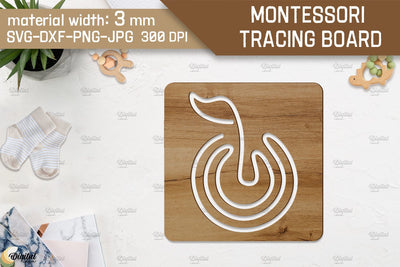 Montessori Tracing Board Laser Cut. Educational Toy SVG SVG Evgenyia Guschina 