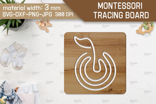 Montessori Tracing Board Laser Cut. Educational Toy SVG SVG Evgenyia Guschina 