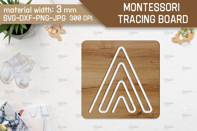 Montessori Tracing Board Laser Cut. Educational Toy SVG SVG Evgenyia Guschina 