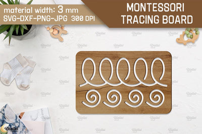 Montessori Tracing Board Laser Cut. Educational Toy SVG SVG Evgenyia Guschina 