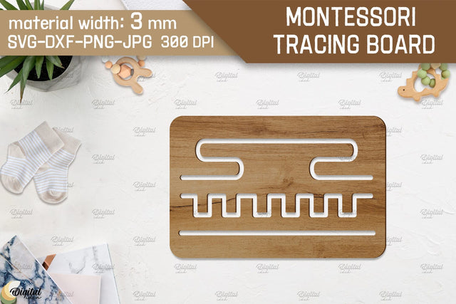 Montessori Tracing Board Laser Cut. Educational Toy SVG SVG Evgenyia Guschina 