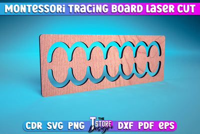 Montessori Trancing Board | Trancing Board Laser Cut Design | CNC File v.1 SVG The T Store Design 