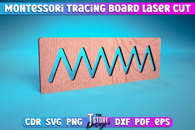Montessori Trancing Board | Trancing Board Laser Cut Design | CNC File v.1 SVG The T Store Design 