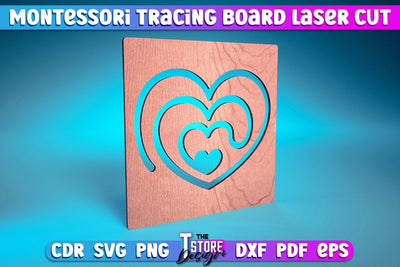 Montessori Trancing Board | Trancing Board Laser Cut Design | CNC File v.1 SVG The T Store Design 