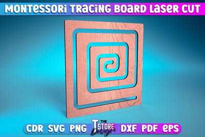 Montessori Trancing Board | Trancing Board Laser Cut Design | CNC File v.1 SVG The T Store Design 
