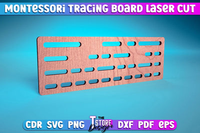 Montessori Trancing Board | Trancing Board Laser Cut Design | CNC File v.1 SVG The T Store Design 