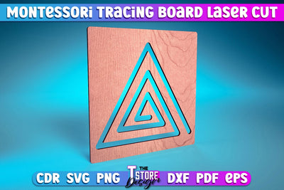 Montessori Trancing Board | Trancing Board Laser Cut Design | CNC File v.1 SVG The T Store Design 