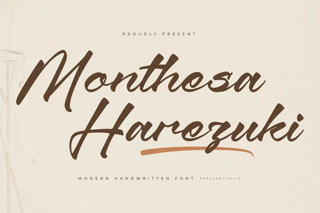 Monthesa Harezuki - Modern Handwritten Font Font Letterena Studios 