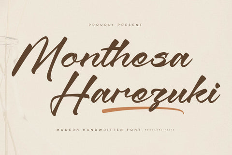 Monthesa Harezuki - Modern Handwritten Font Font Letterena Studios 