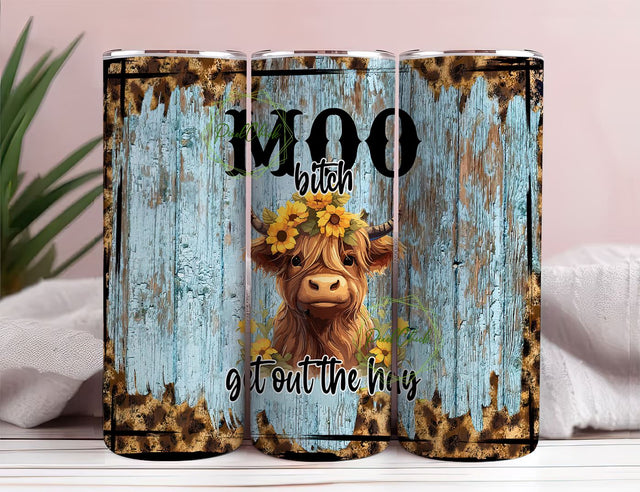 Moo Bitch Funny Cow Tumbler Wrap PNG, Sublimation png, Instant Download, Funny Bitch Tumbler Gift, Country Western Tumbler, Funny Heifer png Sublimation PixelChick 