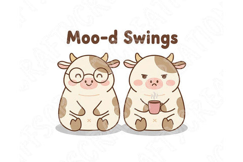 Moo-d Swings Png, Funny Cow Png, Cute Cow Png, Coffee Cow Png, Mood Swings Png, Farm Humor Png, Cow Sublimation Design, Cute Animal Png SVG TiffsCraftyCreations 