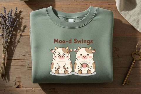 Moo-d Swings Png, Funny Cow Png, Cute Cow Png, Coffee Cow Png, Mood Swings Png, Farm Humor Png, Cow Sublimation Design, Cute Animal Png SVG TiffsCraftyCreations 