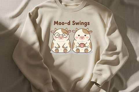 Moo-d Swings Png, Funny Cow Png, Cute Cow Png, Coffee Cow Png, Mood Swings Png, Farm Humor Png, Cow Sublimation Design, Cute Animal Png SVG TiffsCraftyCreations 