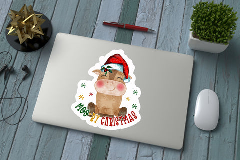 Moo ry christmas Sticker Design Sublimation Regulrcrative 