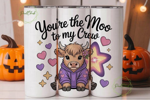 Moo to My Crew 20oz Tumbler Wrap Sublimation PixelChick 