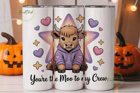 Moo to My Crew 20oz Tumbler Wrap Sublimation PixelChick 